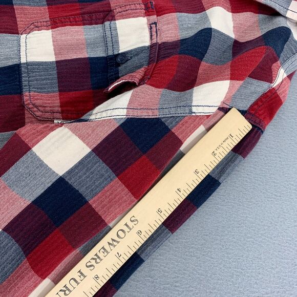 Vans off The Wall Button Up Shirt Mens Large Plaid Cotton Long Sleeve - Picture 10 of 16